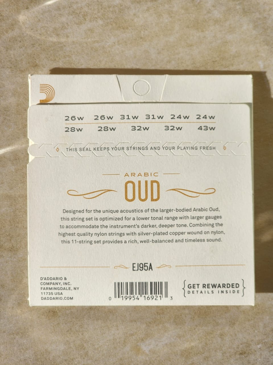 D’Addario Arabic Oud Strings – EJ95A (11 Strings, Tie End)