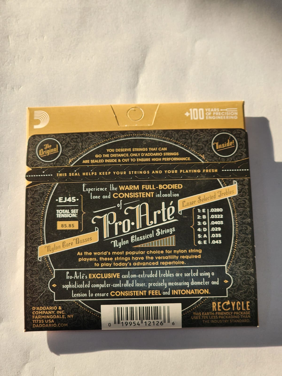 D’Addario Pro-Arte Classical Guitar Strings, Normal Tension, EJ45