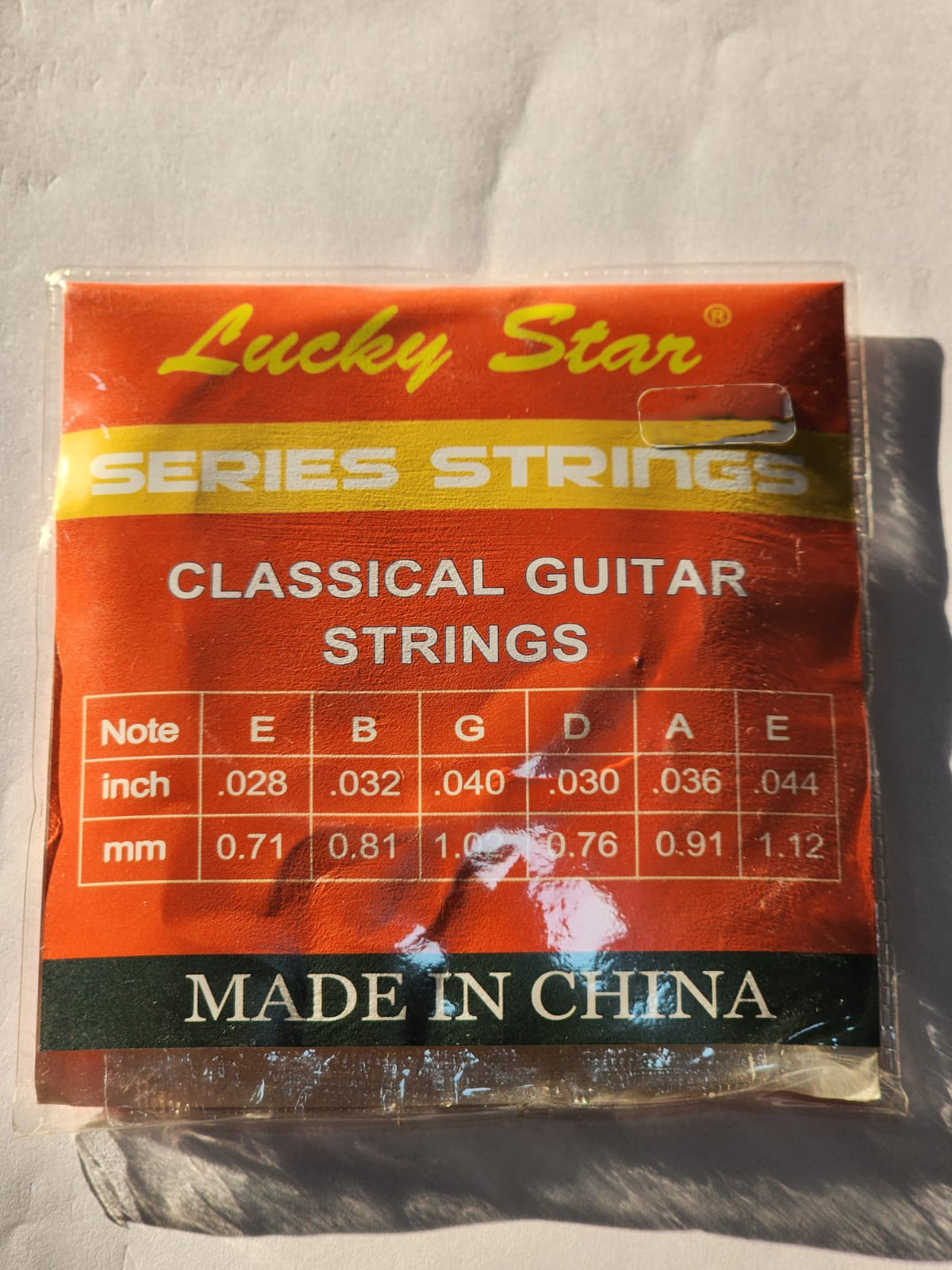 Lucky Star Classical Guitar Strings, Clear Nylon